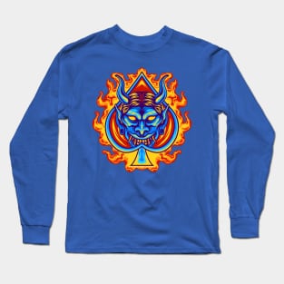 Firey Oni Mask Long Sleeve T-Shirt